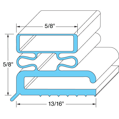 Rubber Magnetic Door Gasket - 23 1/2" x 59 1/2"