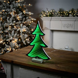 11.75" Green Christmas Tree Infinity Light