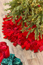 54" Red Velvet Sequin Bow Tree Skirt