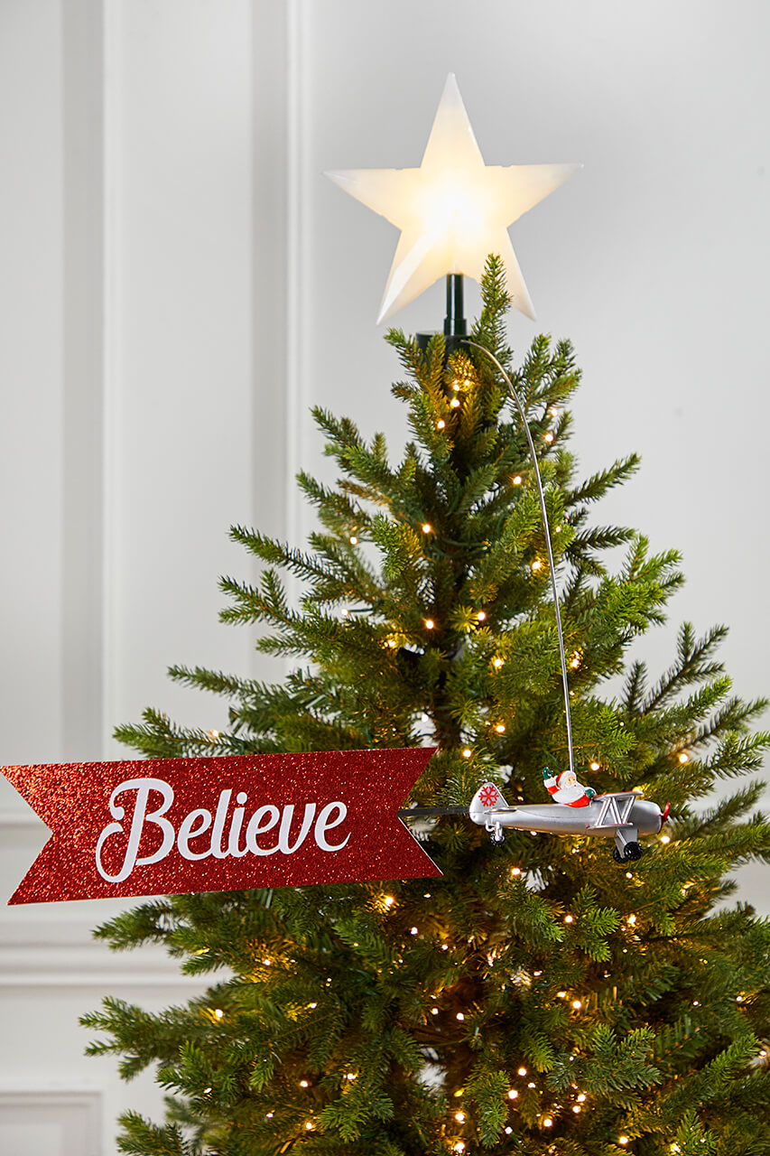 Santa's Biplane Tree Topper