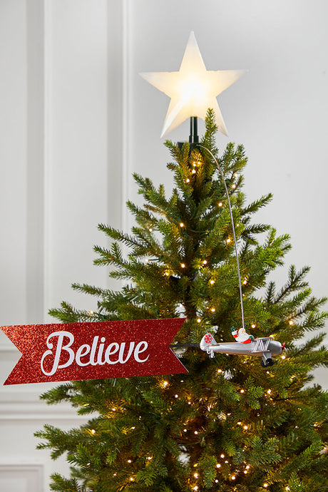 Santa's Biplane Tree Topper