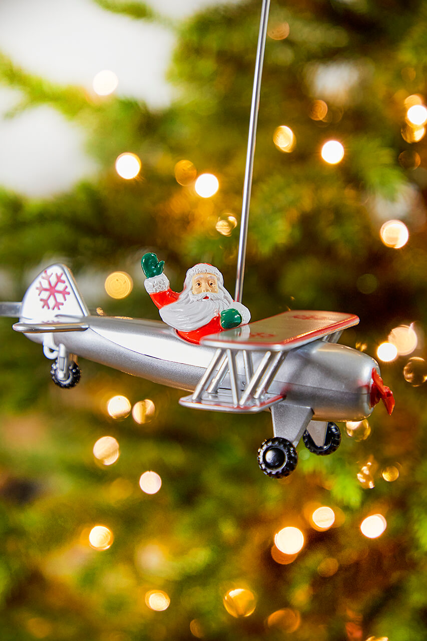 Santa's Biplane Tree Topper