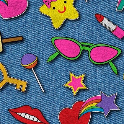 Printed Spandex Pop Icons Pattern