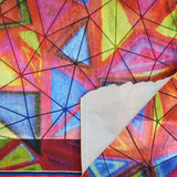 Foiled Spandex Fabric Triad Red and Royal