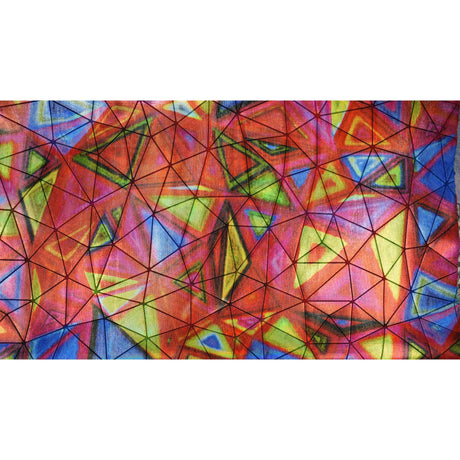 Foiled Spandex Fabric Triad Red and Royal