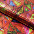 Foiled Spandex Fabric Triad Red and Royal