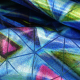 Foiled Spandex Fabric Triad Red and Royal