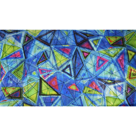 Foiled Spandex Fabric Triad Red and Royal