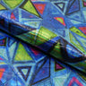 Foiled Spandex Fabric Triad Red and Royal