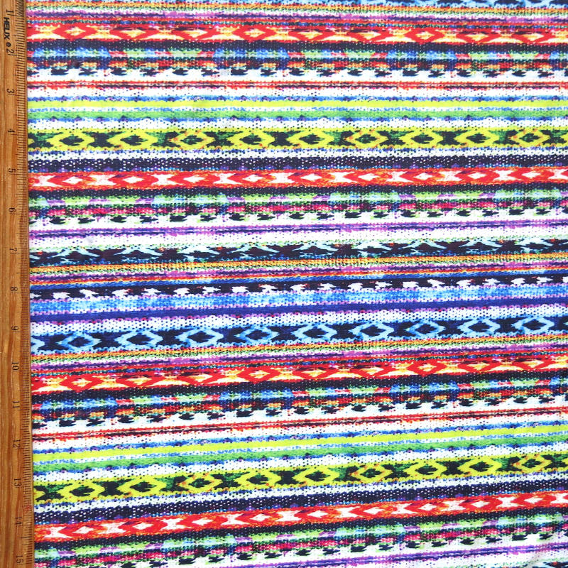 Nylon Spandex Swimsuit Fabric Tribal Stripes