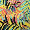Tropical Leaf Nylon Spandex Fabric - Black/Yellow Palm Leaf Print, 58/60" Width (1 Yard)