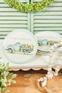 10" Flower Truck Dolomite Snack Plate - Set of 4