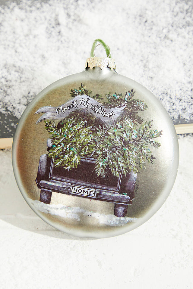 4.5" Truck with Tree Christmas Ornament