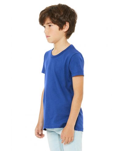 Bella Canvas 3001Y Airlume Combed And Ring-Spun Cotton Fabric - True Royal, Short Sleeve, Youth Tee (1 Piece)