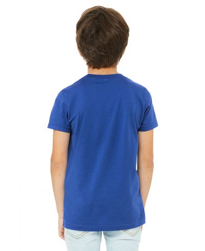 Bella Canvas 3001Y Airlume Combed And Ring-Spun Cotton Fabric - True Royal, Short Sleeve, Youth Tee (1 Piece)