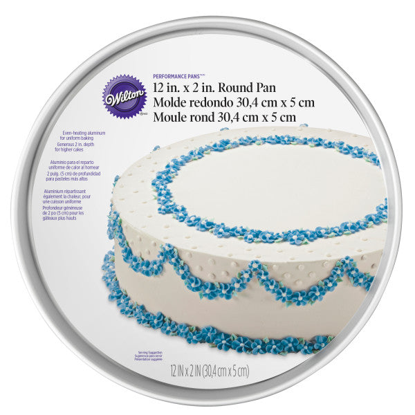 Wilton Performance Pans Aluminum Round Cake Pan, 12-inches 12"X 2"
