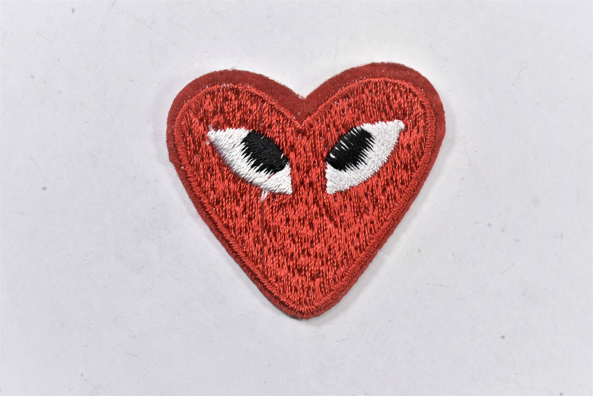 Embroidered Heart Patch with Eyes