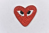 Embroidered Heart Patch with Eyes