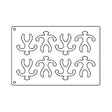 Tuile Template, Monkey, 3.5" x 3.75". Overall Sheet 10.5" x 15.5"