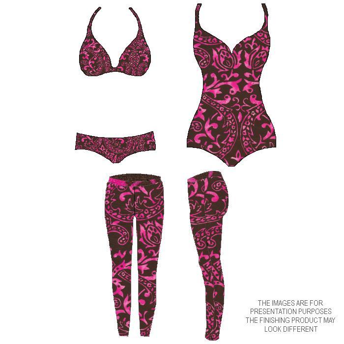 Printed Spandex Abstract Monotone Red