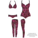 Printed Spandex Abstract Monotone Red