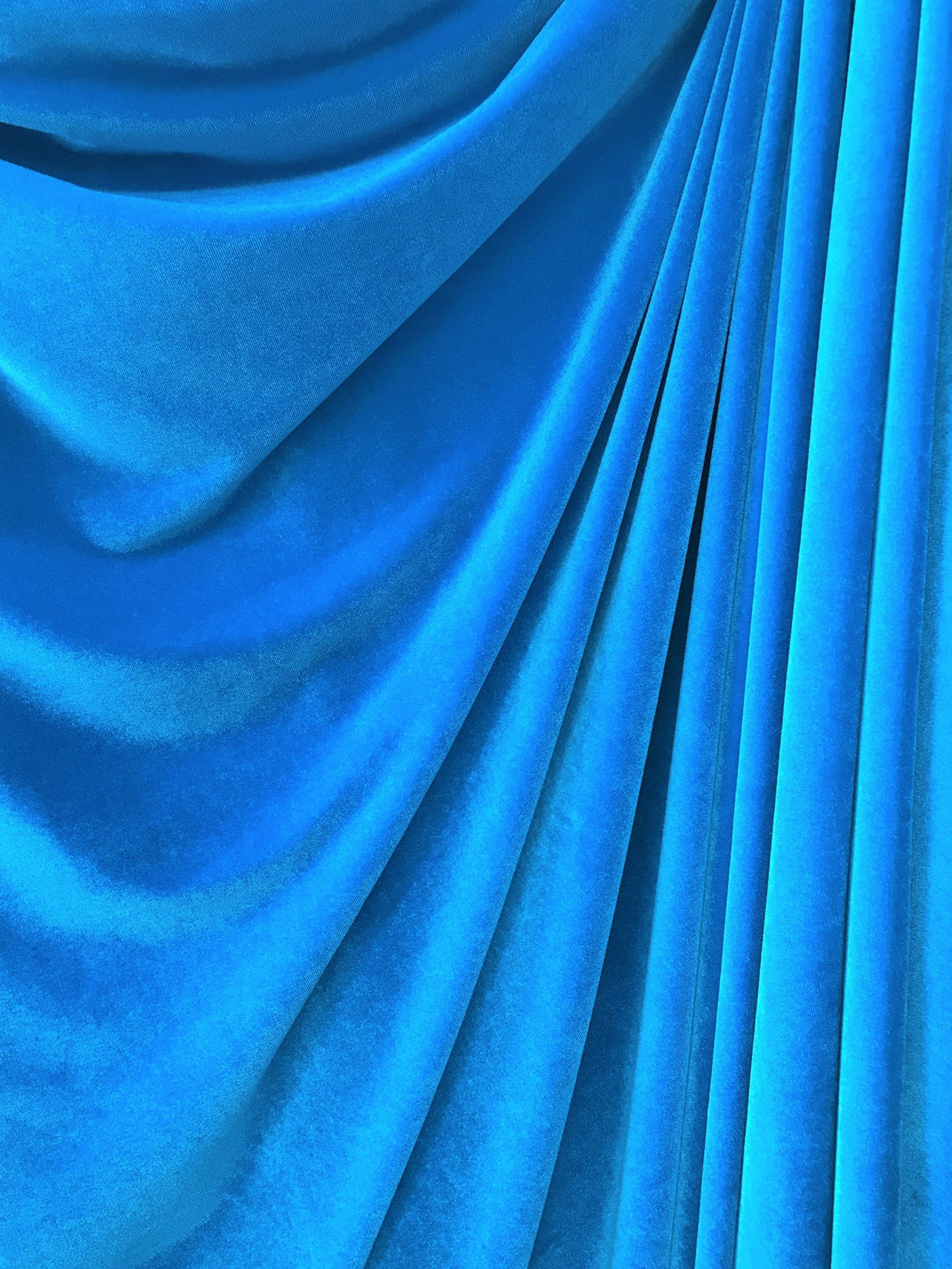 Turquoise Stretch Velvet Fabric - Turquoise, 58"-60" Width