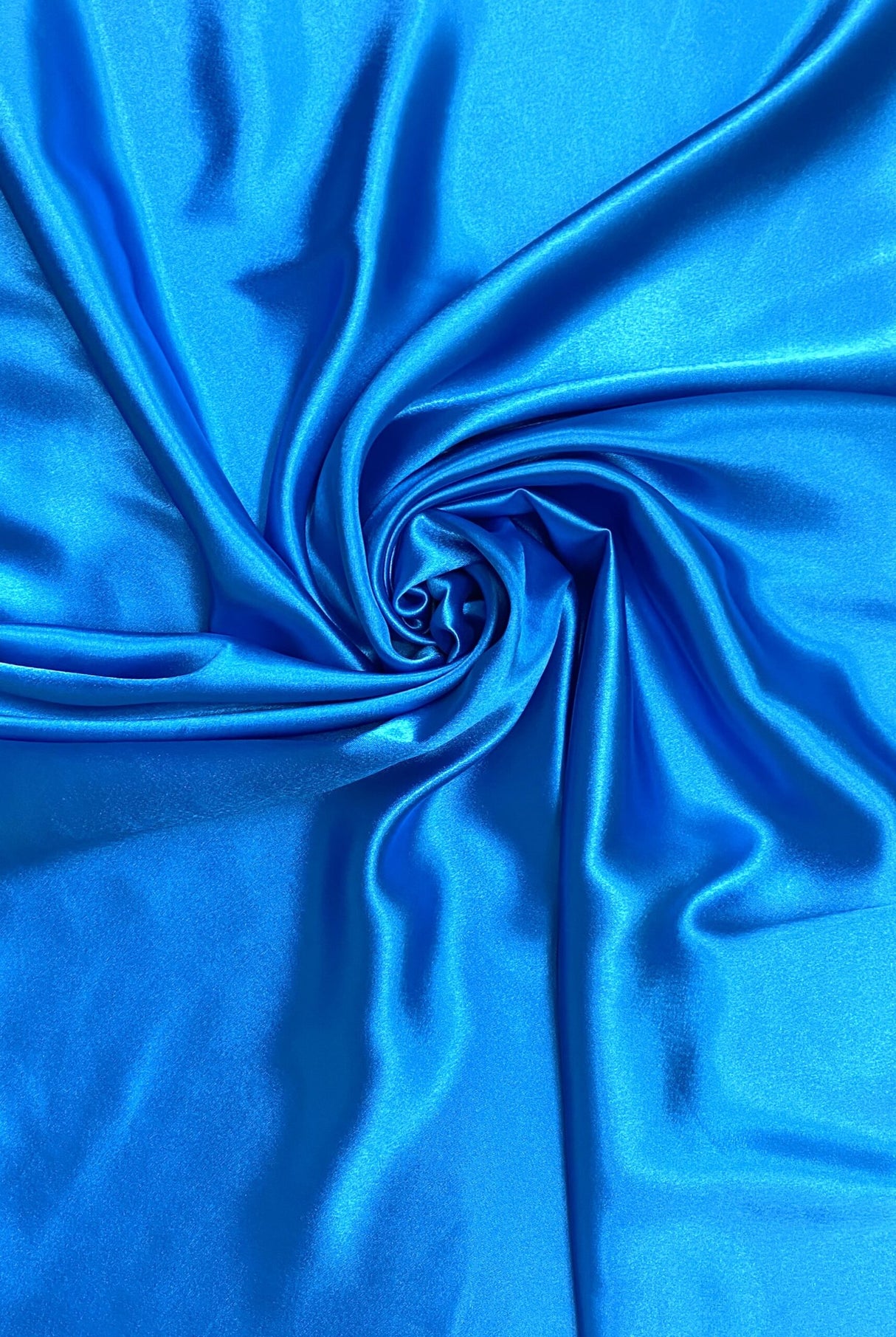 Crepe Satin Polyester Fabric - Turquoise, Shiny, 58" Width (1 Yard)