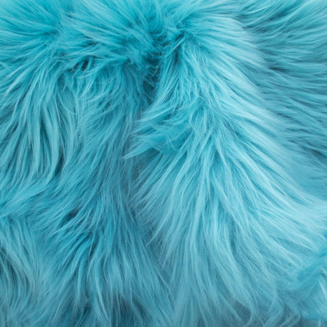 Turquoise Faux Fur Fabric - Luxury Shaggy, Turquoise, 60" Width (1 Yard)
