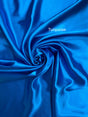 Crepe Satin Polyester Fabric - Turquoise, Shiny, 58" Width (1 Yard)