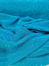 Stretch Spandex Lame Sequin Fabric Teal Blue