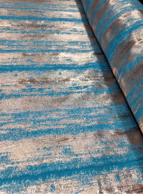Brocade Jacquard Fabric Turquoise Metallic Gold