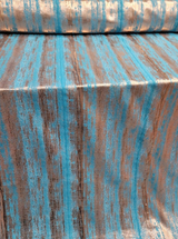 Brocade Jacquard Fabric Turquoise Metallic Gold