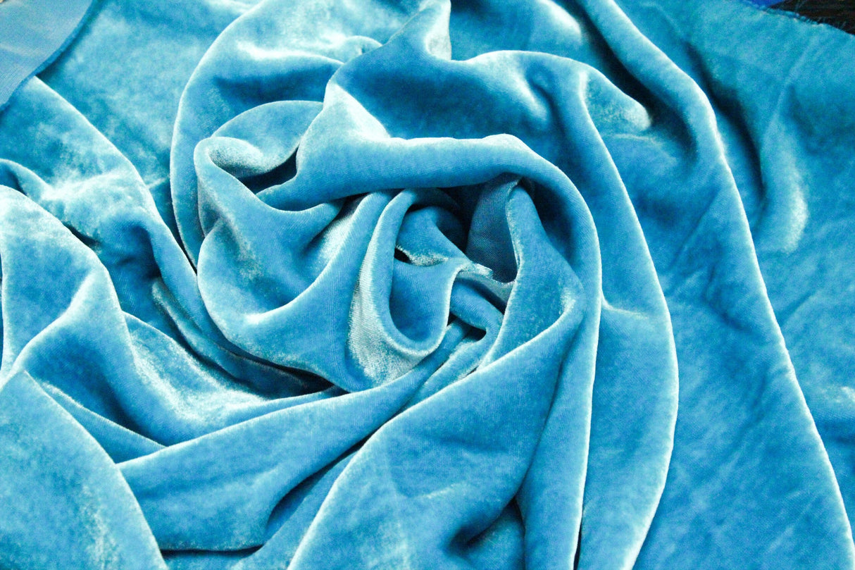 Premium Silk Rayon Velvet Fabric - Azalea, 45" Width (1 Yard)