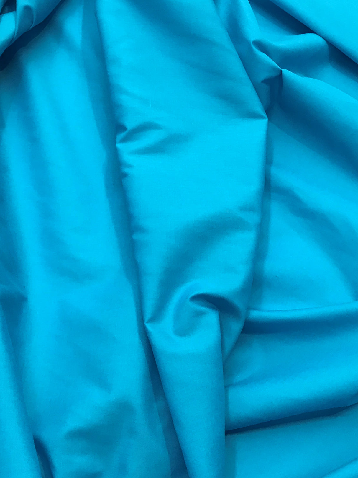 Turquoise Poly Cotton Fabric - Turquoise, Broadcloth, 59/60" Width (1 Yard)