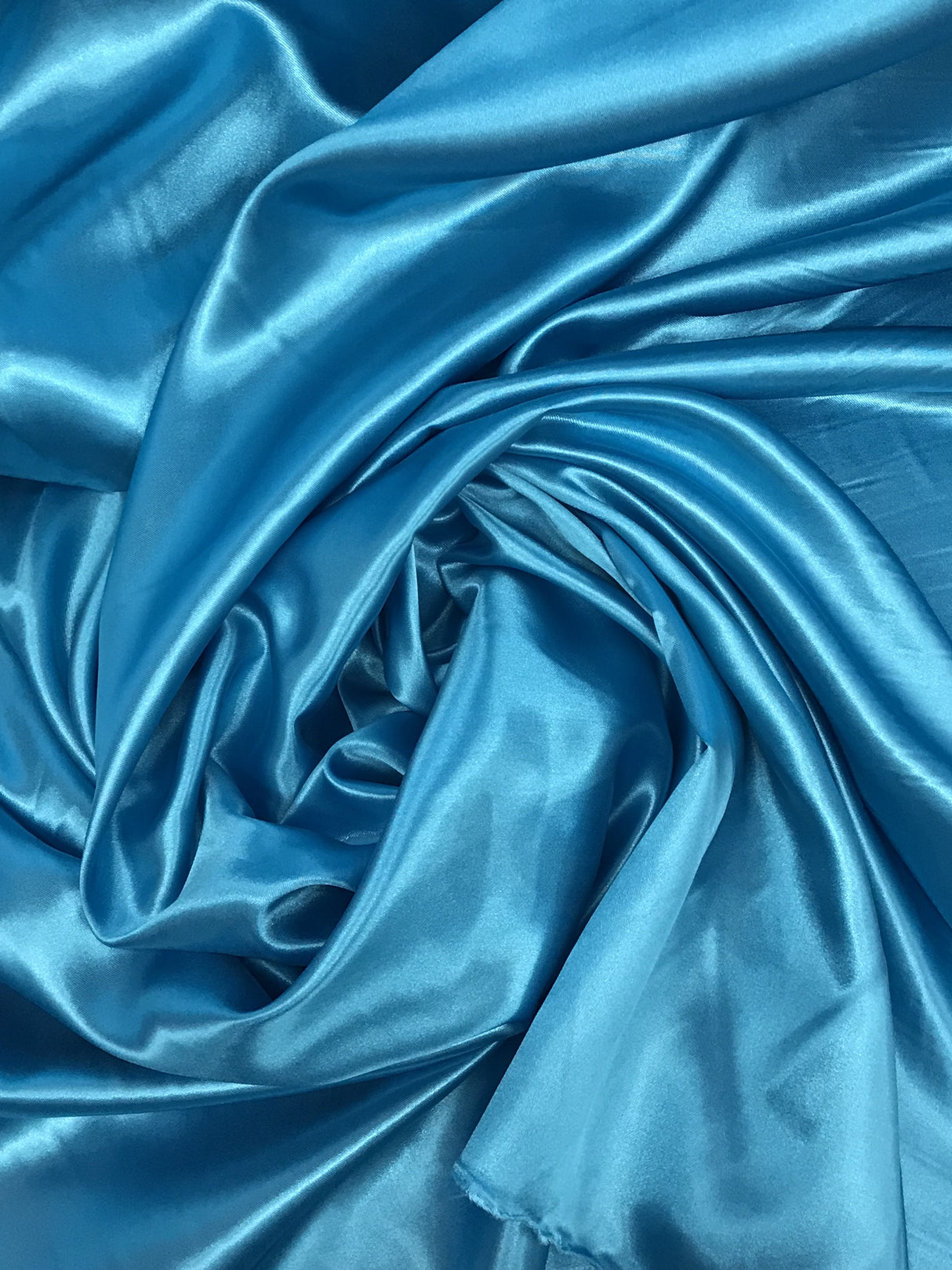 Turquoise Medium Satin Polyester Fabric - Turquoise, Satin, 58"-60" Width