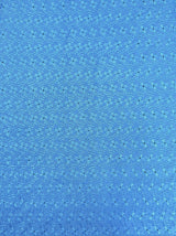 Heavy Eyelet Turquoise Polyester Cotton Fabric - Turquoise Floral Embroidery, 41"- 42" Width