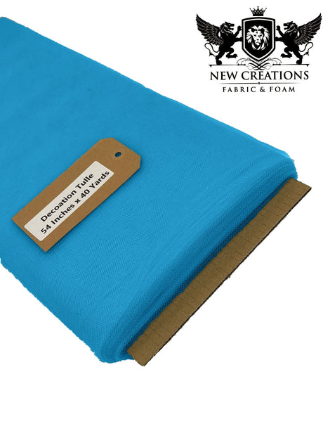 Turquoise Tutu Tulle Fabric - Turquoise Sheer Netting, 54" Width (5 Yards)