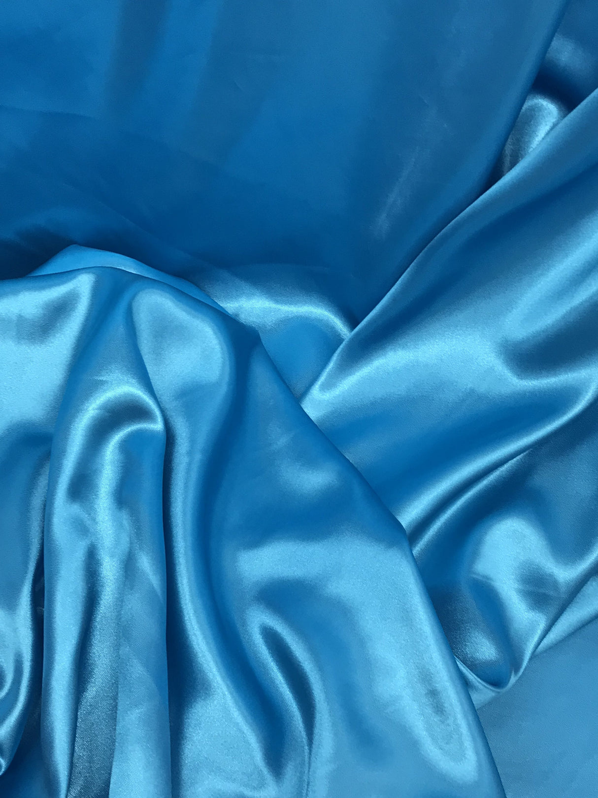 Turquoise Medium Satin Polyester Fabric - Turquoise, Satin, 58"-60" Width