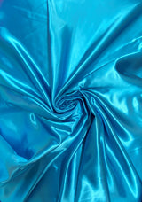 Turquoise Bridal Satin Polyester Fabric - Turquoise, Satin, 58"-60" Width (1 Yard)