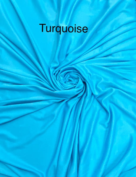 Stretch Lining Polyester Fabric - Turquoise, Matte Soft, 60" Wide (1 Yard)
