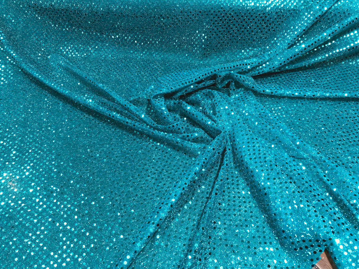 Confetti Sequin Knit Dot Polyester Fabric - Shiny Sheer Metallic Confetti Dot, 43/44" Width (1 Yard)
