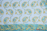 Coco Paisley Polyester Fabric - Sheer Embroidered Paisley, Double Scallop Lace, 52" Width (1 Yard)