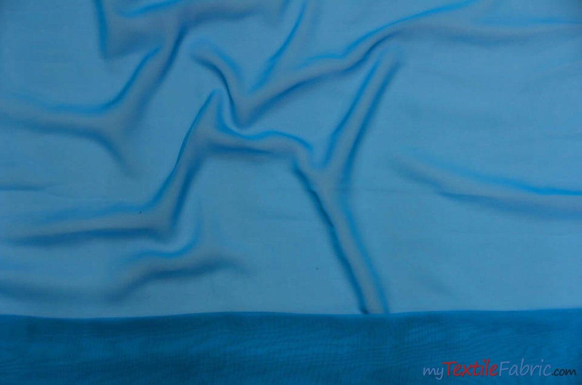 Double Georgette 100 Percent Polyester Fabric - Sheer Crepe Texture, 60" Width, Multiple Colors (1 Yard)