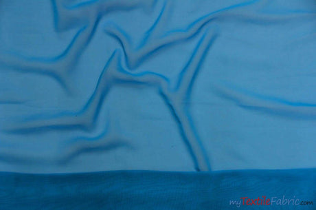 Double Georgette 100 Percent Polyester Fabric - Sheer Crepe Texture, 60" Width, Multiple Colors (1 Yard)
