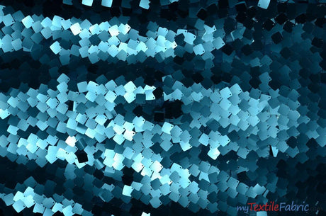 Dull Square Dazzle Polyester Fabric - Square Sequins, Sheer Mesh, 52" Width (1 Yard)