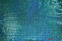Hologram Quad Sequins Polyester Fabric - Holographic Square Sequins, 40" Width, 7 Colors (1 Yard)