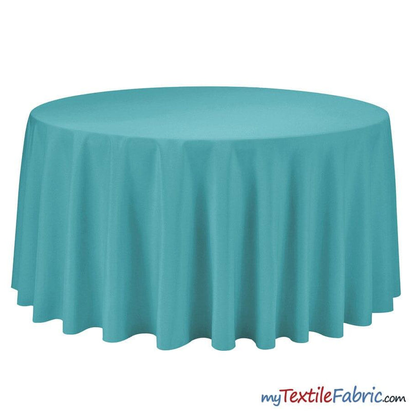 108 Inch Round Polyester Seamless Tablecloth Fabric - Solid Color, 108" Diameter (By Piece)