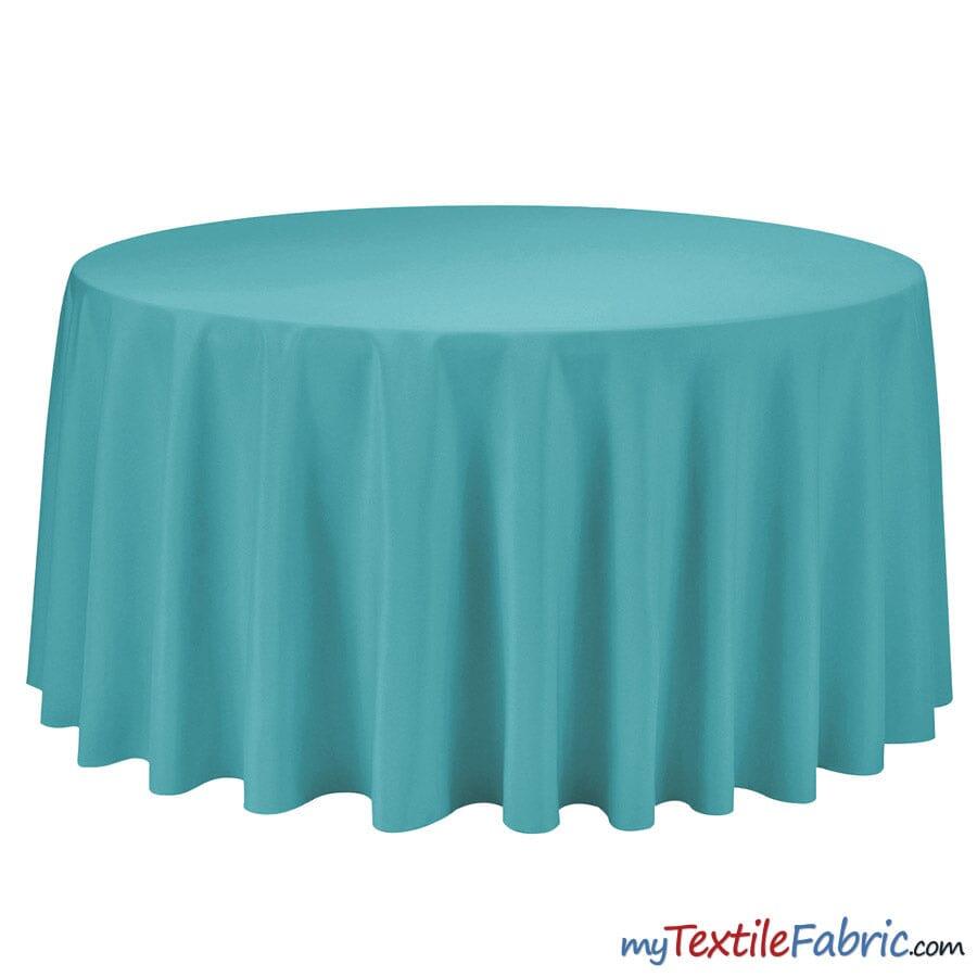 108 Inch Round Polyester Seamless Tablecloth Fabric - Solid Color, 108" Diameter (By Piece)