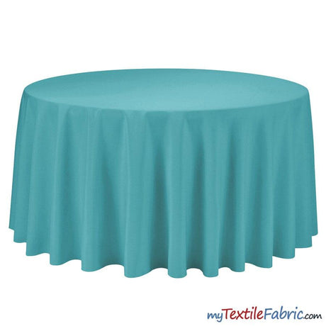 108 Inch Round Polyester Seamless Tablecloth Fabric - Solid Color, 108" Diameter (By Piece)