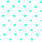 Cotton Lycra Knit Fabric Turquoise Dots on White